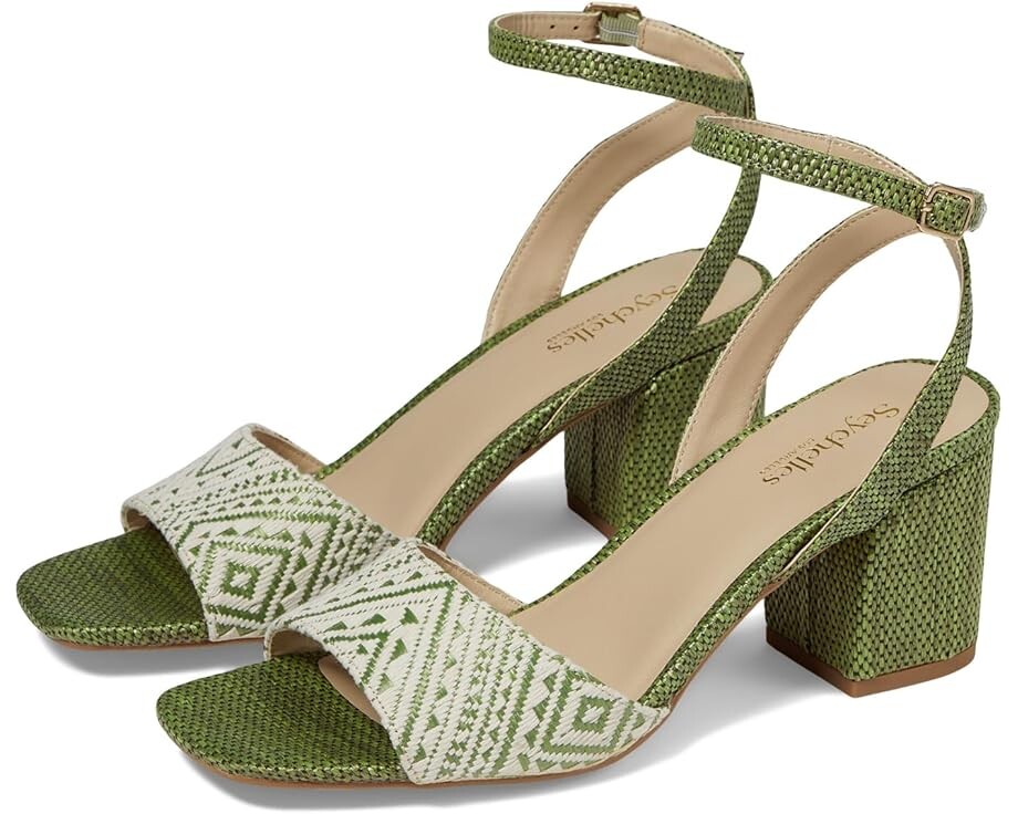 Туфли Seychelles Simple Pleasures Raffia, цвет Off-White/Green