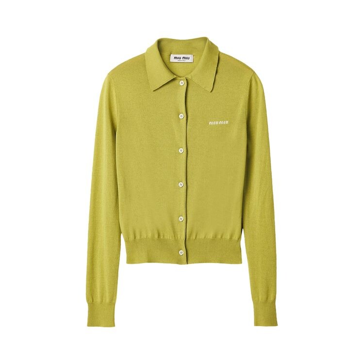 

Кардиган Miu Miu Cashmere Silk Cardigan Pistacchio, зеленый