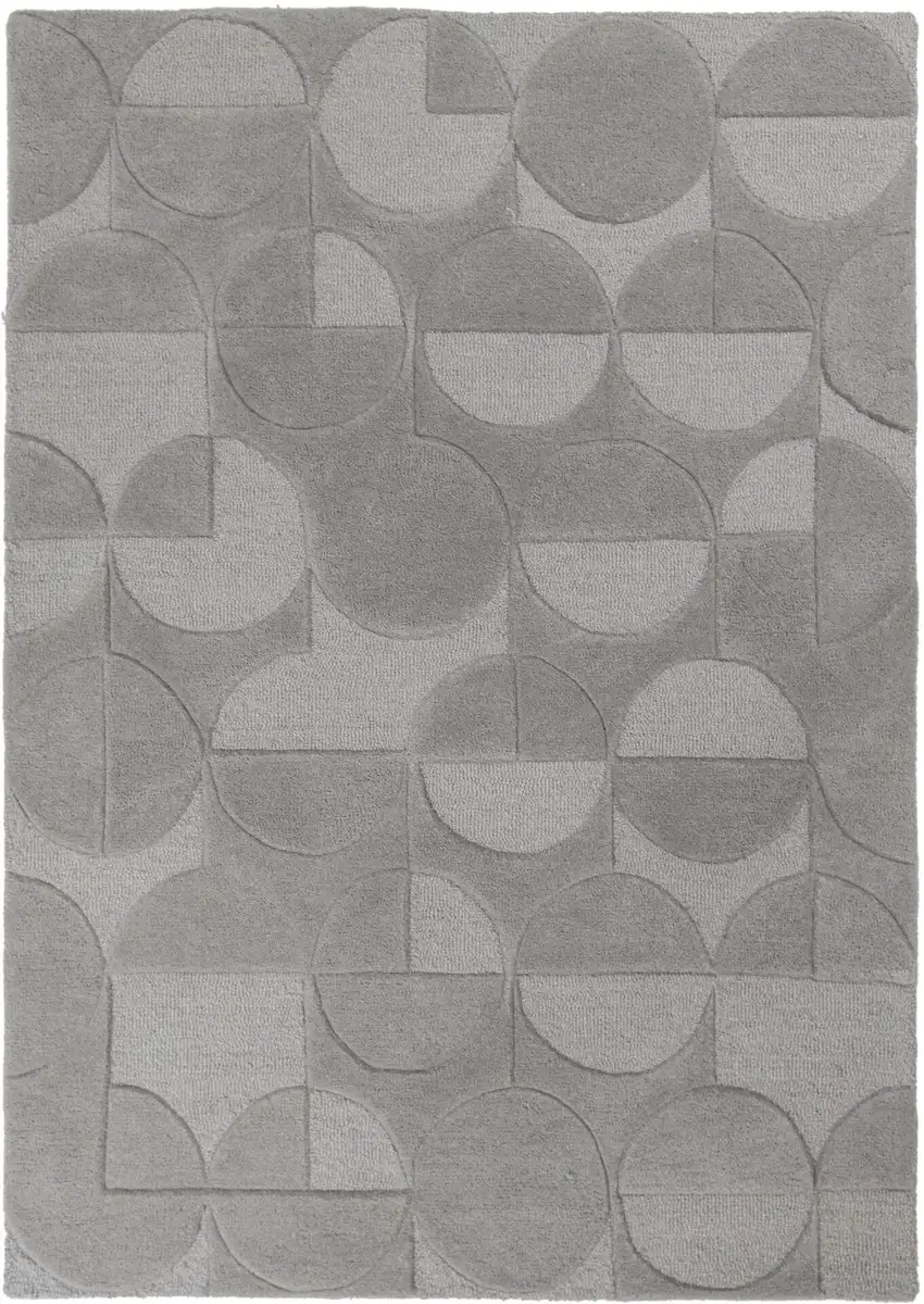 

Шерстяной ковер FLAIR RUGS "Gigi", прямоугольный, из 100 % шерсти, геометрический дизайн, подходит для пола с подогревом 160х230 см, серый