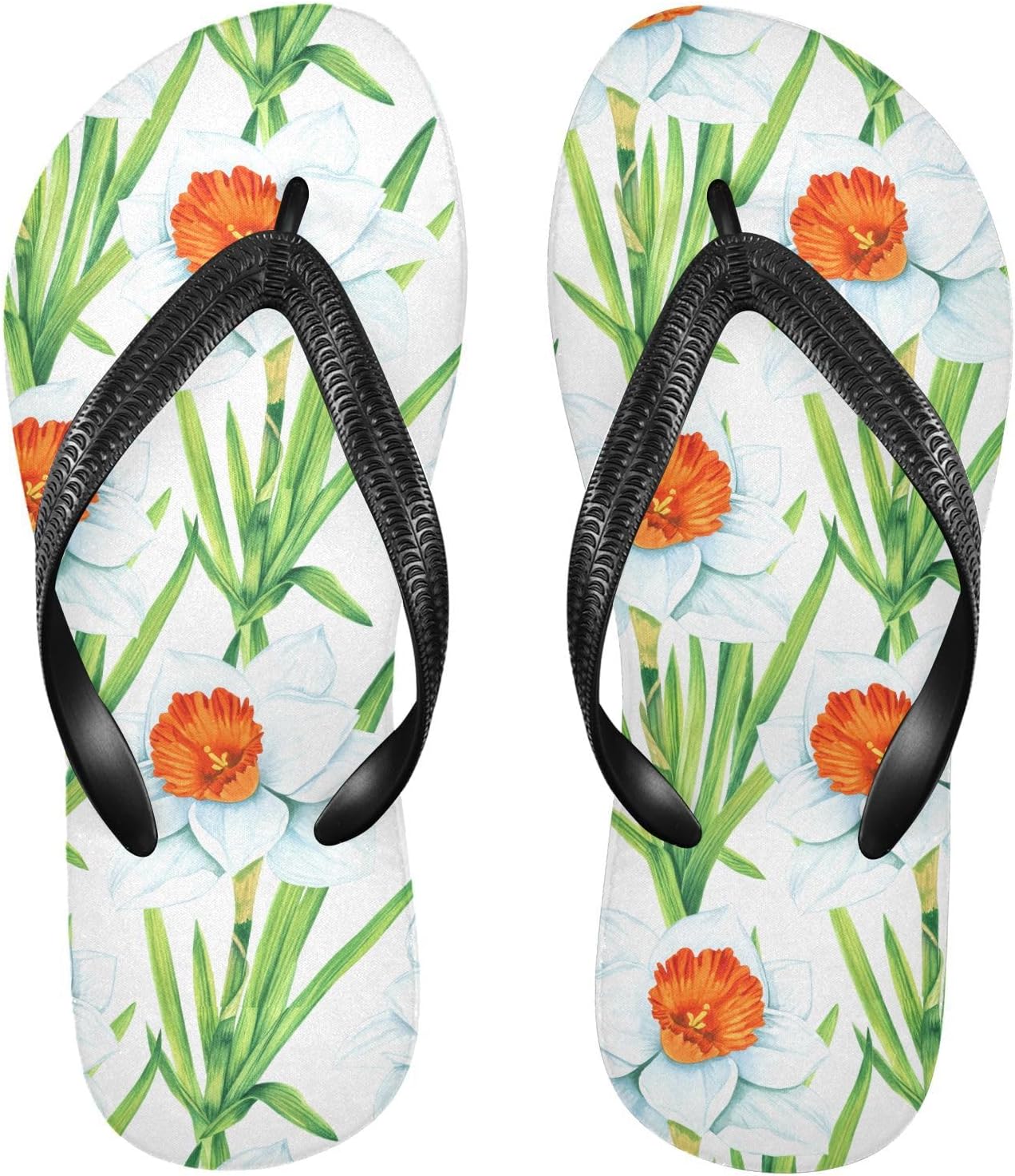 

Шлепанцы с рисунком листьев нарцисса, белые, для пляжа, душа, резинескользящие летние тапочки для ходьбы, обувь для женщин и мужчин Sinestour