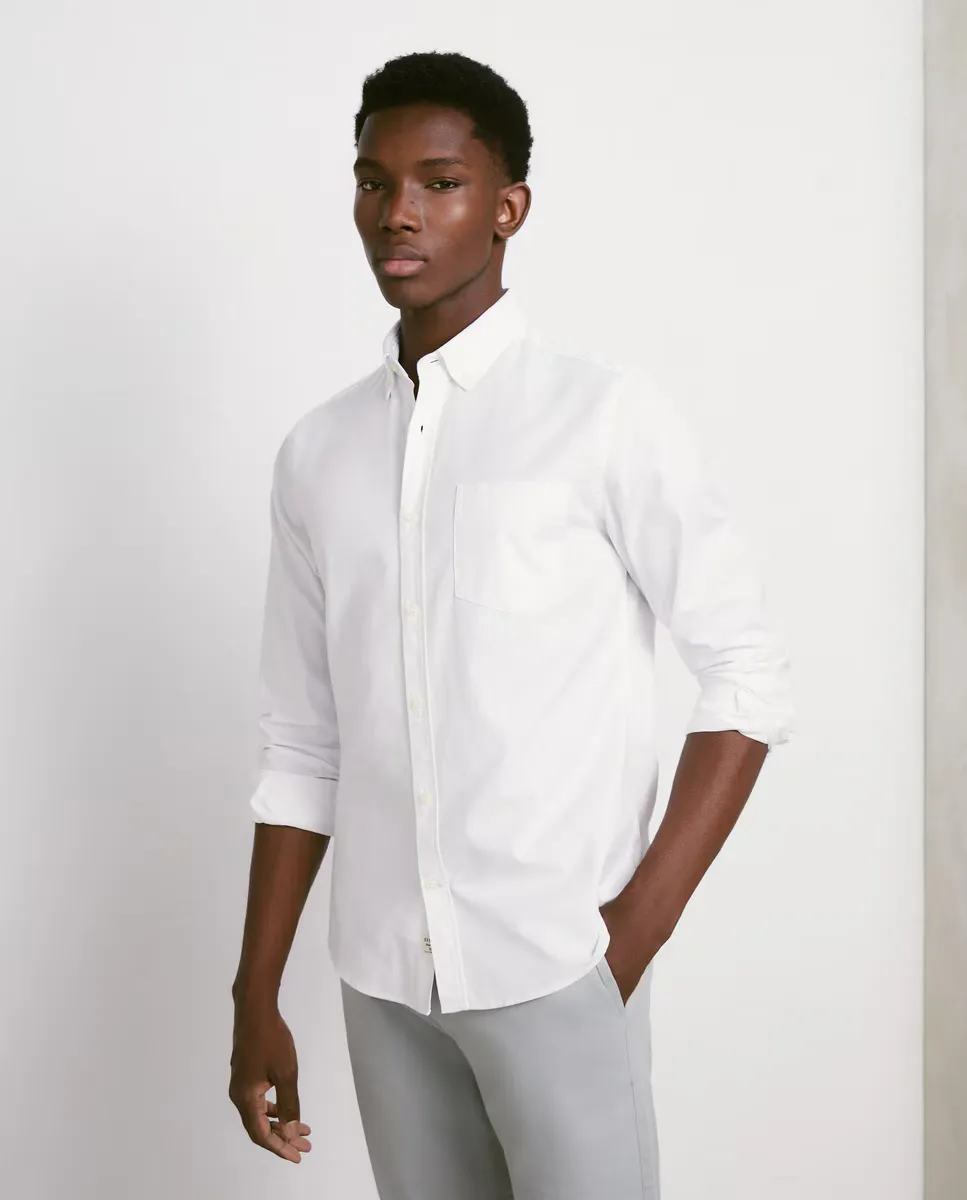 

Мужская рубашка с длинным рукавом Oxford гладкая Easy Wear, белый