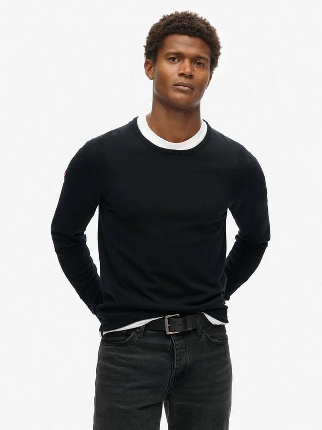 

Мерино свитер с круглым вырезом Superdry, Black