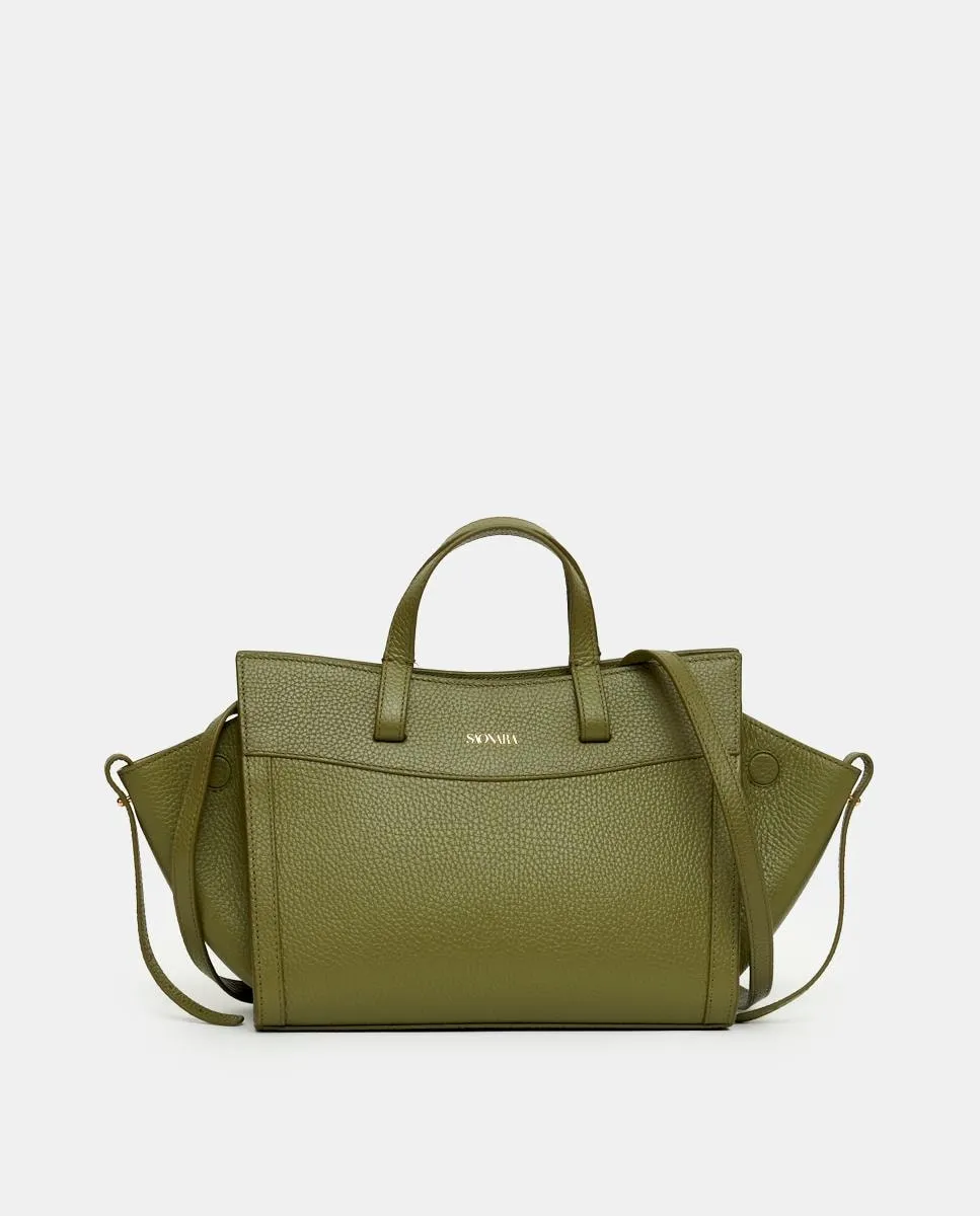 

Средняя сумка через плечо SAONARA из зеленой кожи Saonara, военный зеленый