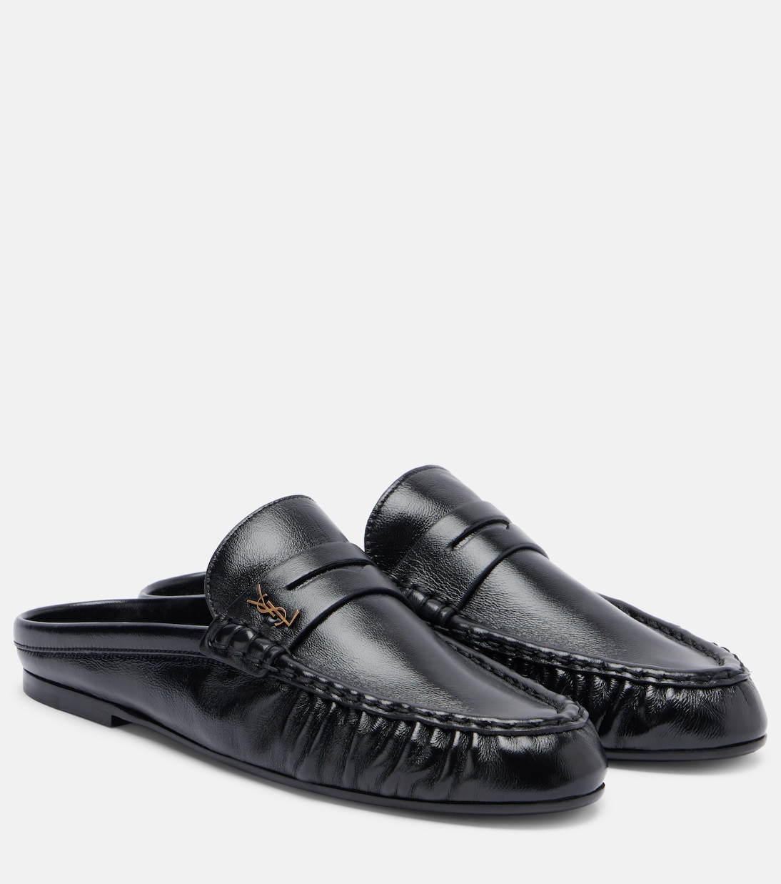 Кожаные мюли Le Loafer Saint Laurent, черный