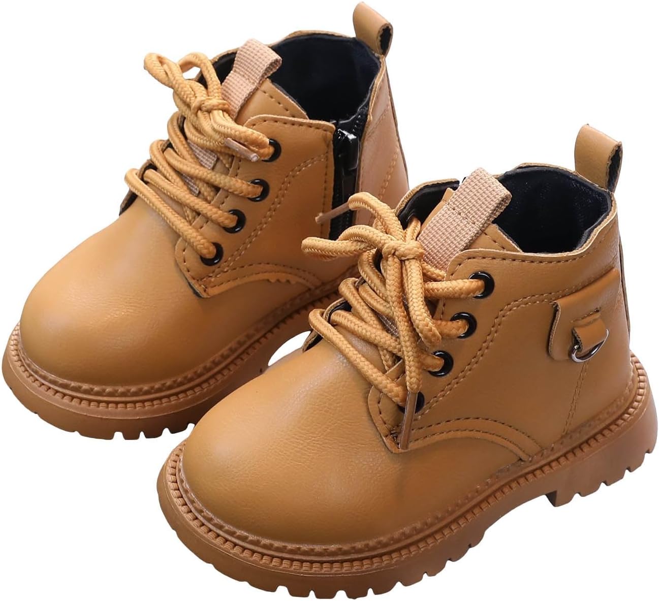 

Детские ботинки для девочек IWIHMIV, короткие ботильоны для мальчиков, удобные повседневные ботинки на шнуровке с боковой молнией, противоскользящие для верховой езды, Yellow