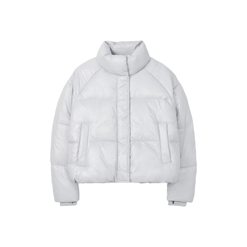 

Пуховик женский с воротником стойкой умеренный SPAO, bright серый