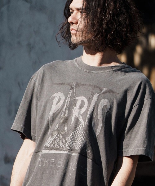 

Винтажная футболка-сувенир с принтом "Париж", бренд Cambio, черный