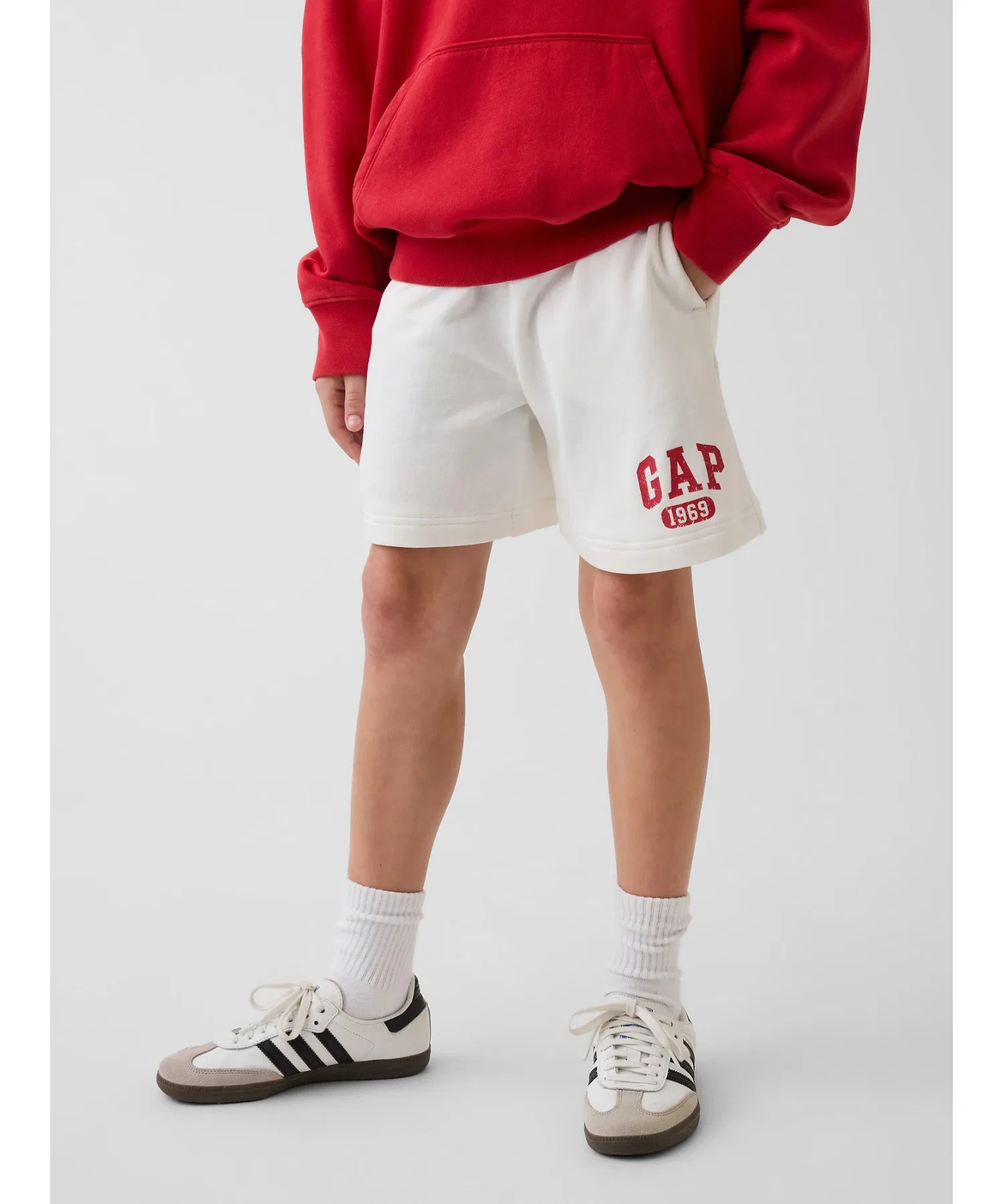 Детские хлопковые шорты с логотипом GAP белые