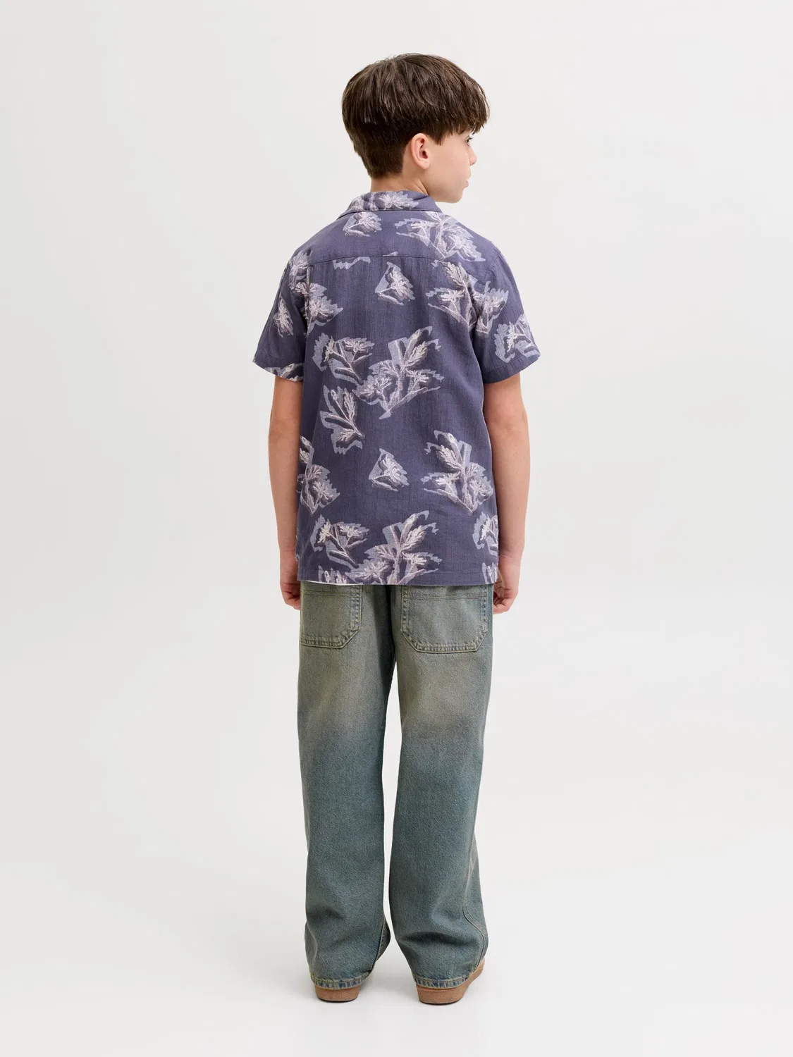 Удобная рубашка на пуговицах Jack & Jones Junior, Grey — фото 3
