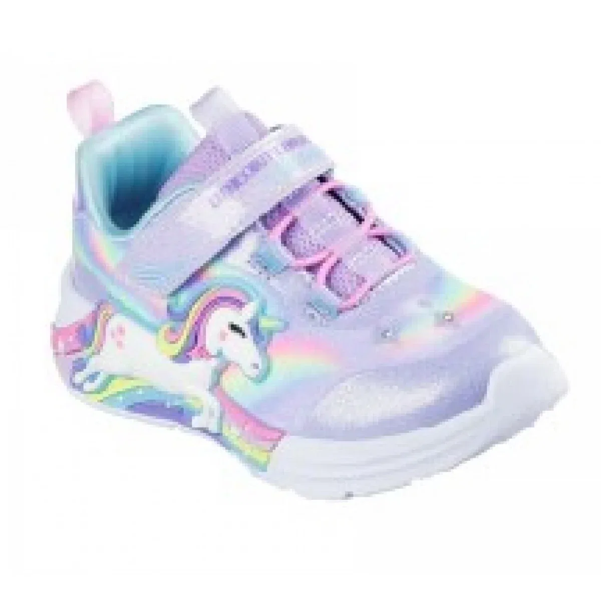 Кроссовки с радужным блеском, Skechers, разноцветный