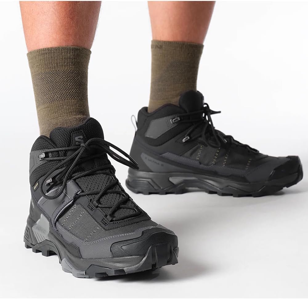 Мужские кроссовки Salomon X Ultra 5 Mid GTX для пешего туризма, Black/Asphalt/Castlerock — фото 2
