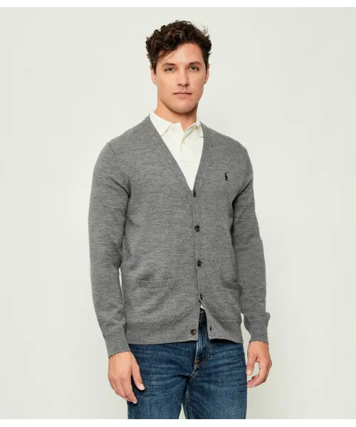 

Шерстяной кардиган Slim fit Polo Ralph Lauren, серый