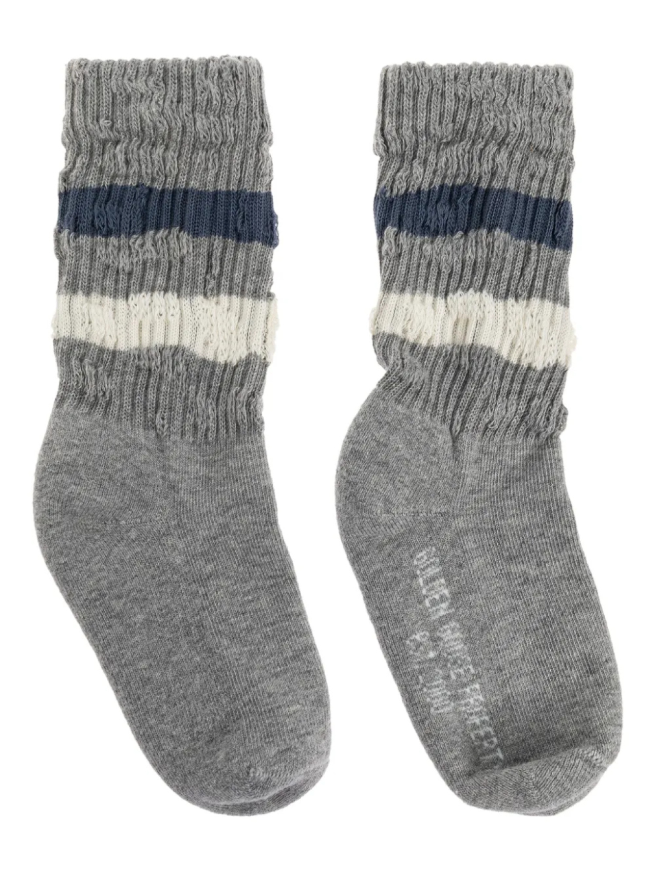 

Носки Golden Goose Kids с потертостями в полоску, серый