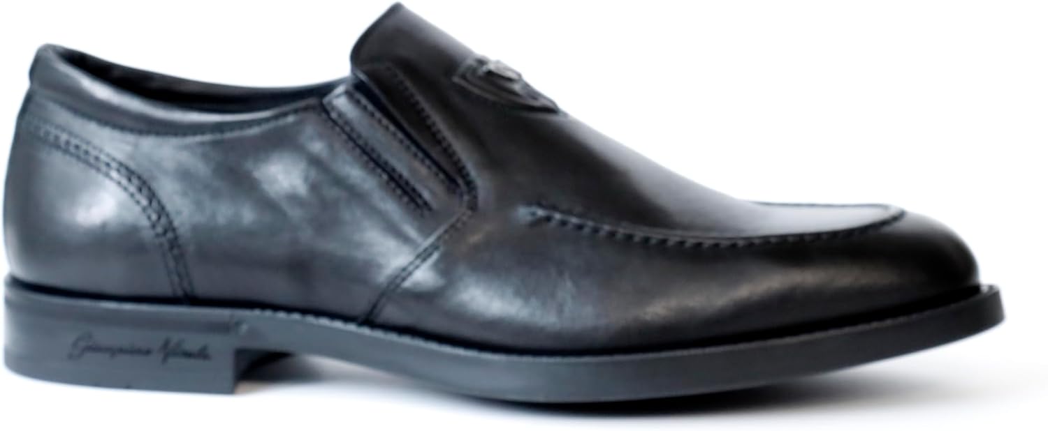 

Мокасины GiampieroNicola R43908 из черной итальянской кожи без шнурков Gianpieronicola