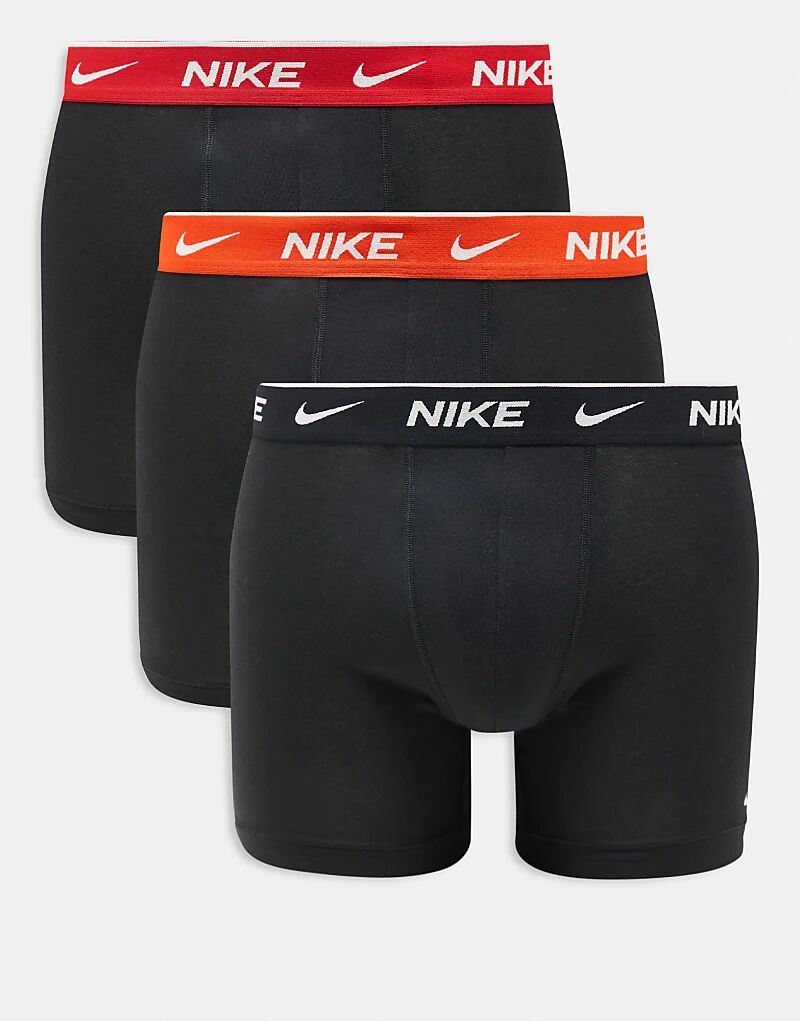 

Комплект из 3 пар трусов-боксеров Nike Everyday Cotton Stretch с цветным поясом черного/красного/оранжевого цвета