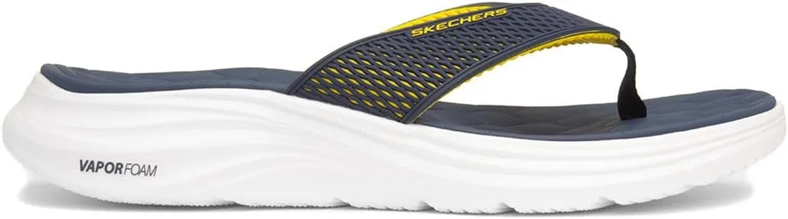 Мужские сандалии Skechers Sport Men Vapor из пеноматериала, 2-Navy Kpu Yellow Trim — фото 2
