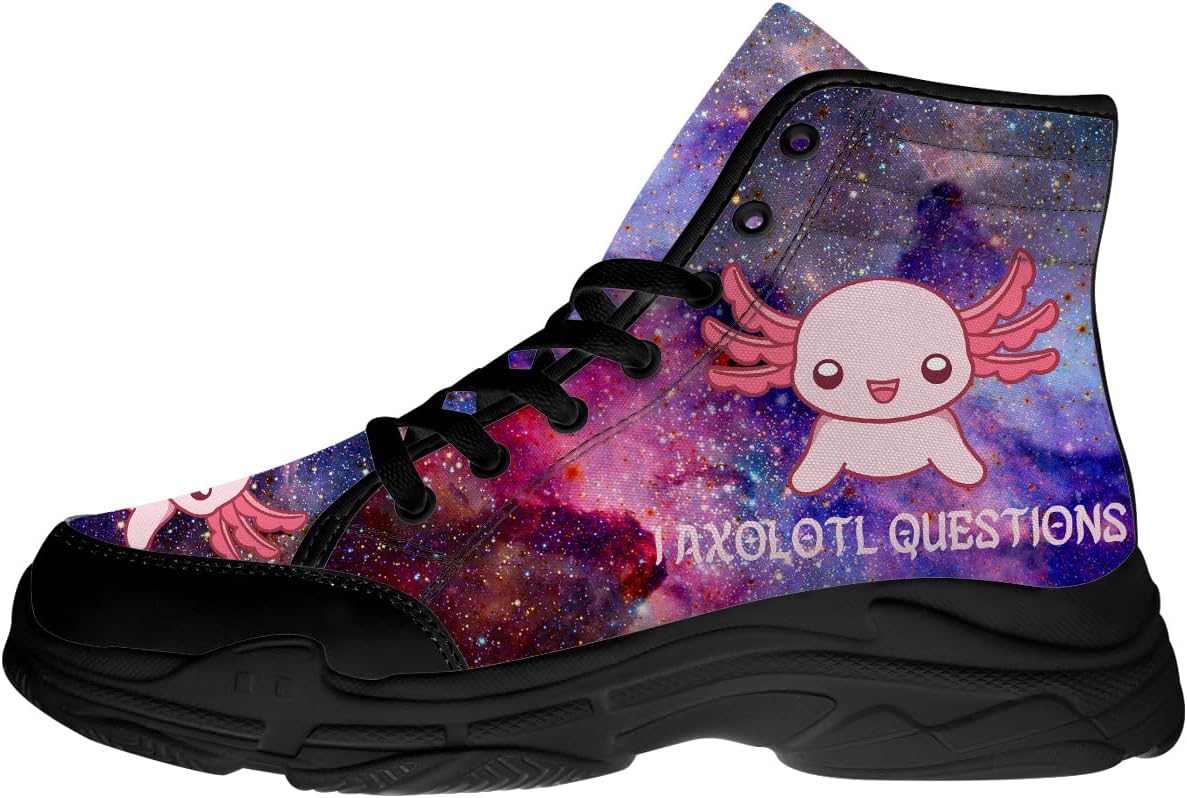 

Кроссовки на высокой платформе с аксолотлем для женщин, парусиновые шнурованные, подарок для нее и него Generic, розовый