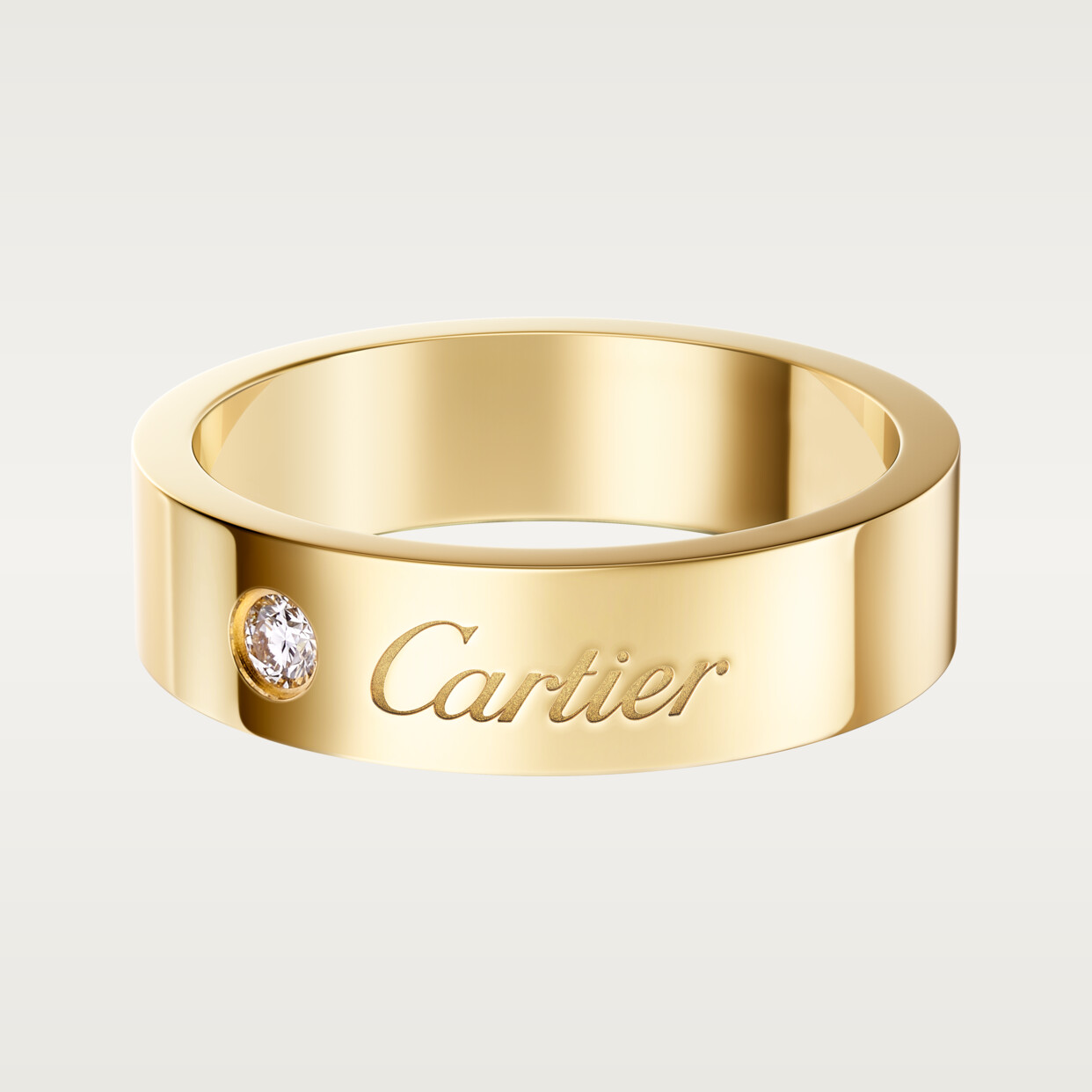 

Обручальное кольцо Cartier Alliance C de Cartier, ширина 5 мм, 1 ромб, желтое золото
