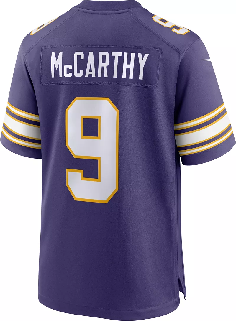 Мужские кроссовки Nike Minnesota Vikings J.J. Альтернативная фиолетовая игровая майка McCarthy # 9 — фото 2
