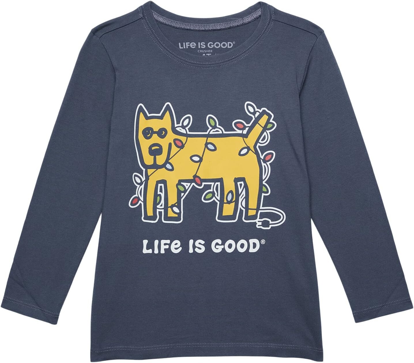 

Футболка Life is Good Rocket Holiday Lights Long Sleeve CrusherTee, цвет Darkest Blue