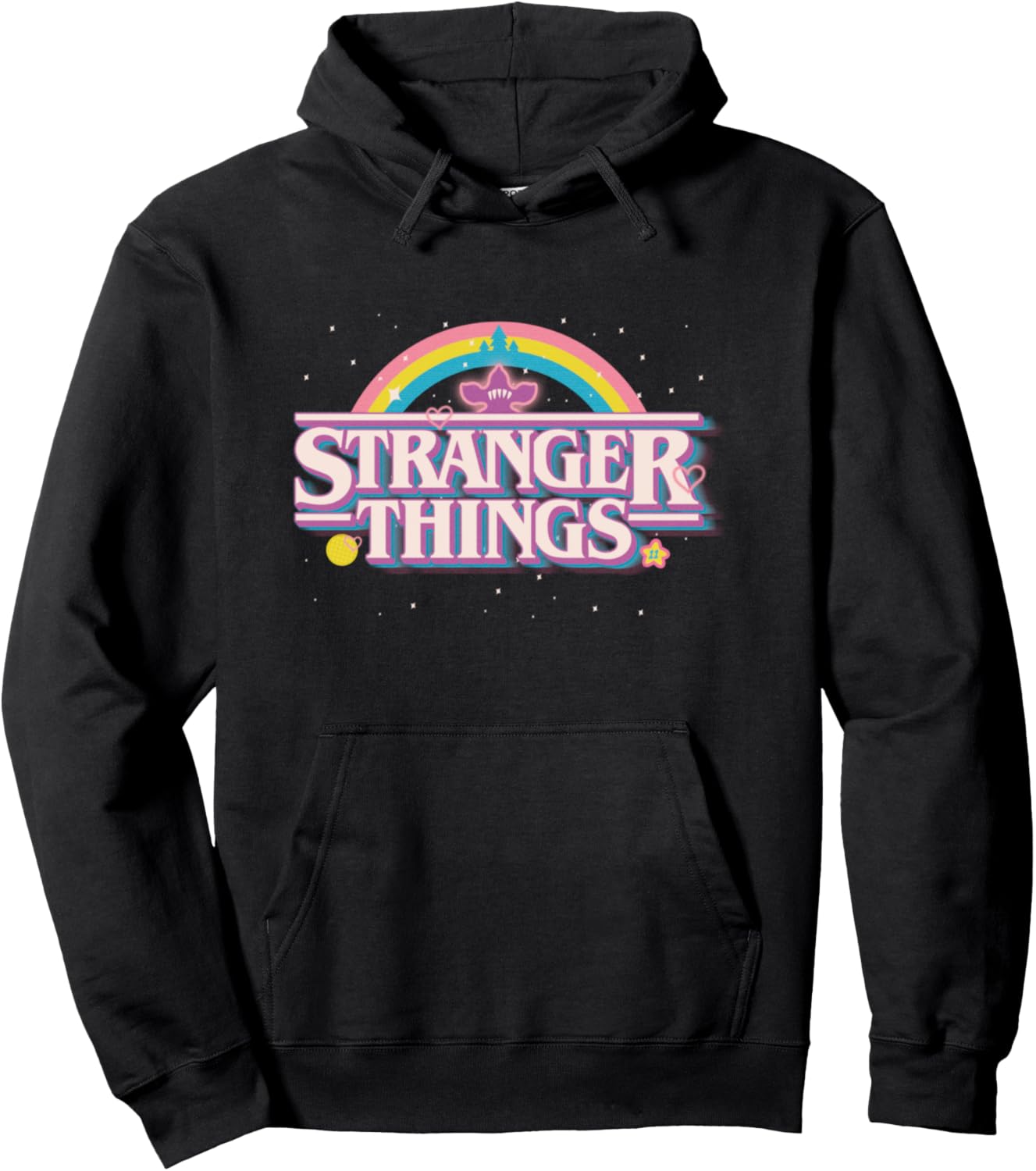 

Худи с логотипом Stranger Things Rainbow Cute Demogorgon, черная, Черный, Худи с логотипом Stranger Things Rainbow Cute Demogorgon, черная