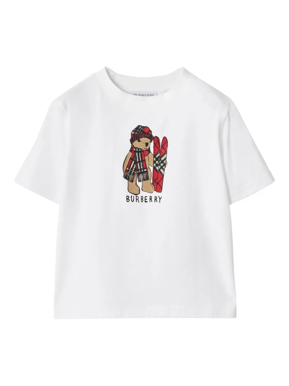 Футболка с круглым вырезом Burberry Kids, белый