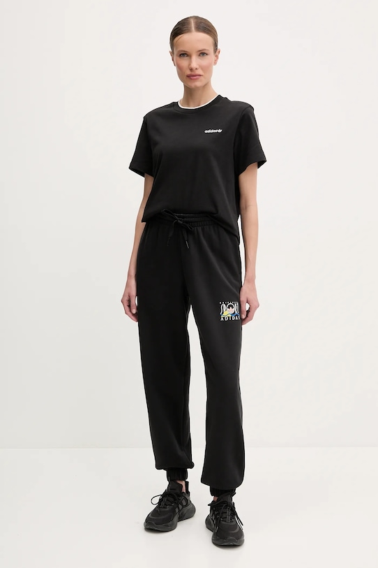 Хлопковая футболка с принтом свободного кроя Graphic Loose T Adidas Originals, черный — фото 2