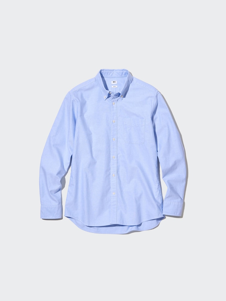 

Рубашка Оксфорд узкий крой Uniqlo, цвет 64 синий