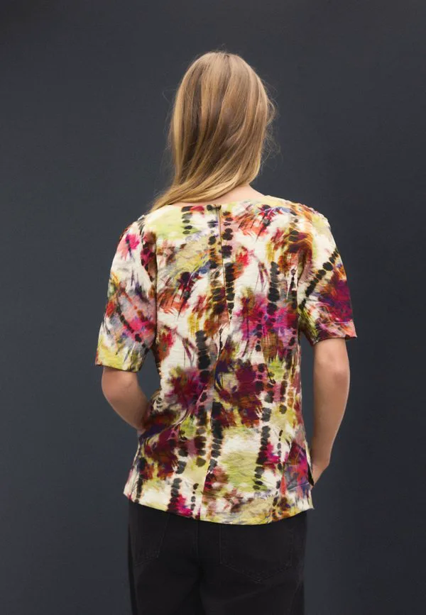 Блузка прямого кроя с текстурированной поверхностью Next, Multicoloured Tie Dye Print — фото 2