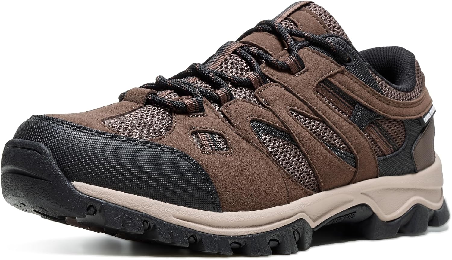 

Мужские походные кроссовки CAMELSPORTS для прогулок, кожаные с сеткой, легкие треккинговые кроссовки, темно-коричневый