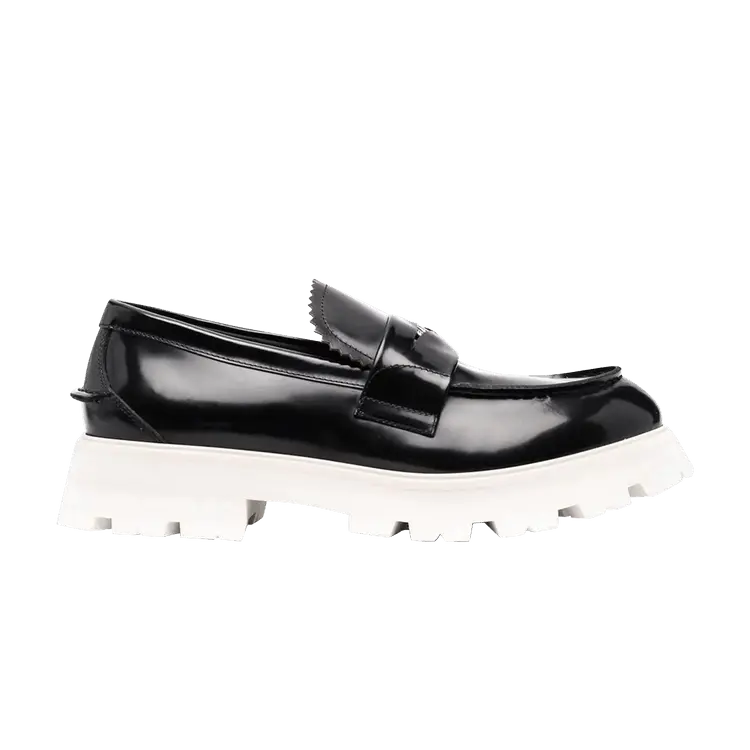 

Лоферы Alexander McQueen Contrast Sole Leather Penny Loafers 'Black White', черный