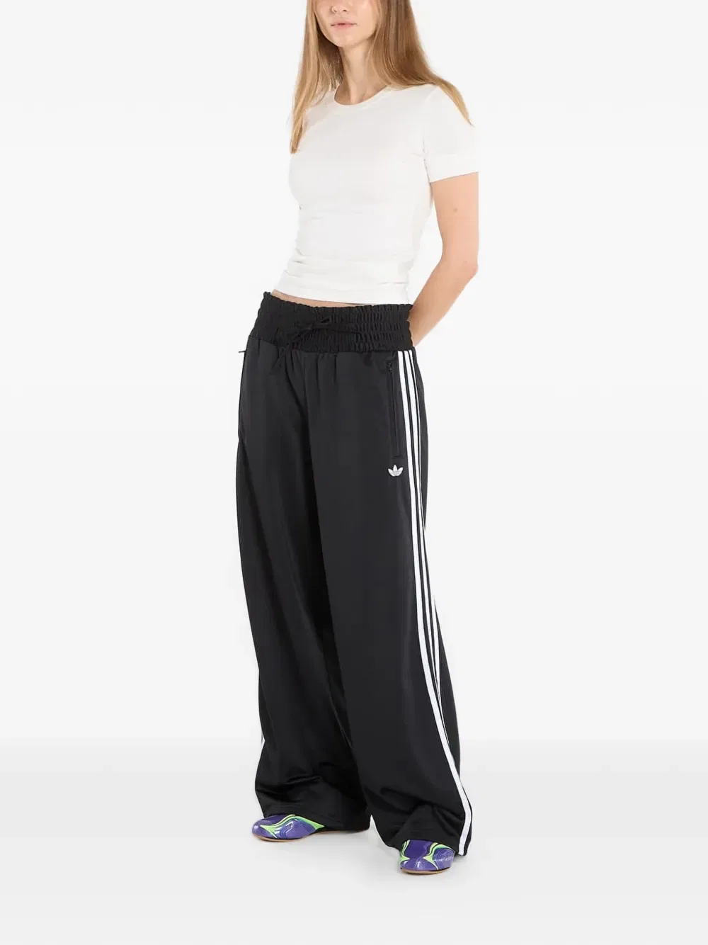 Спортивные брюки Firebird с присборенной отделкой Adidas, черный — фото 2