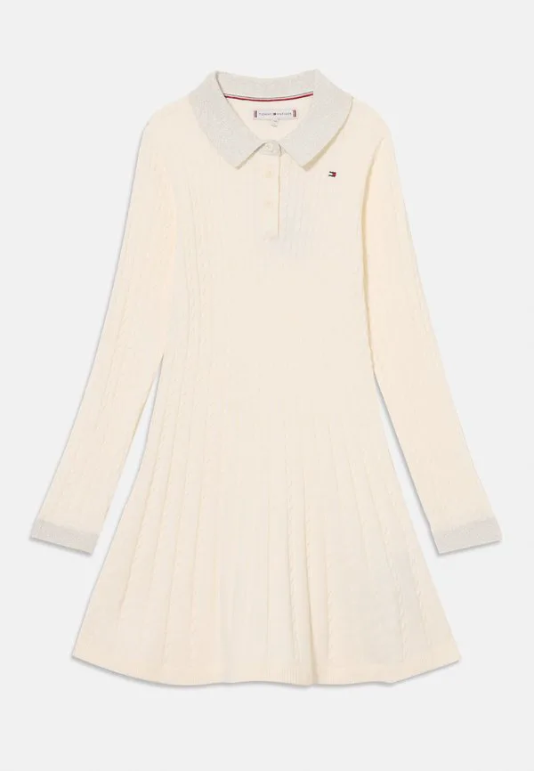 Платье-Комбинезон мини-кройной вязки с блестками Tommy Hilfiger, Ivory Silk