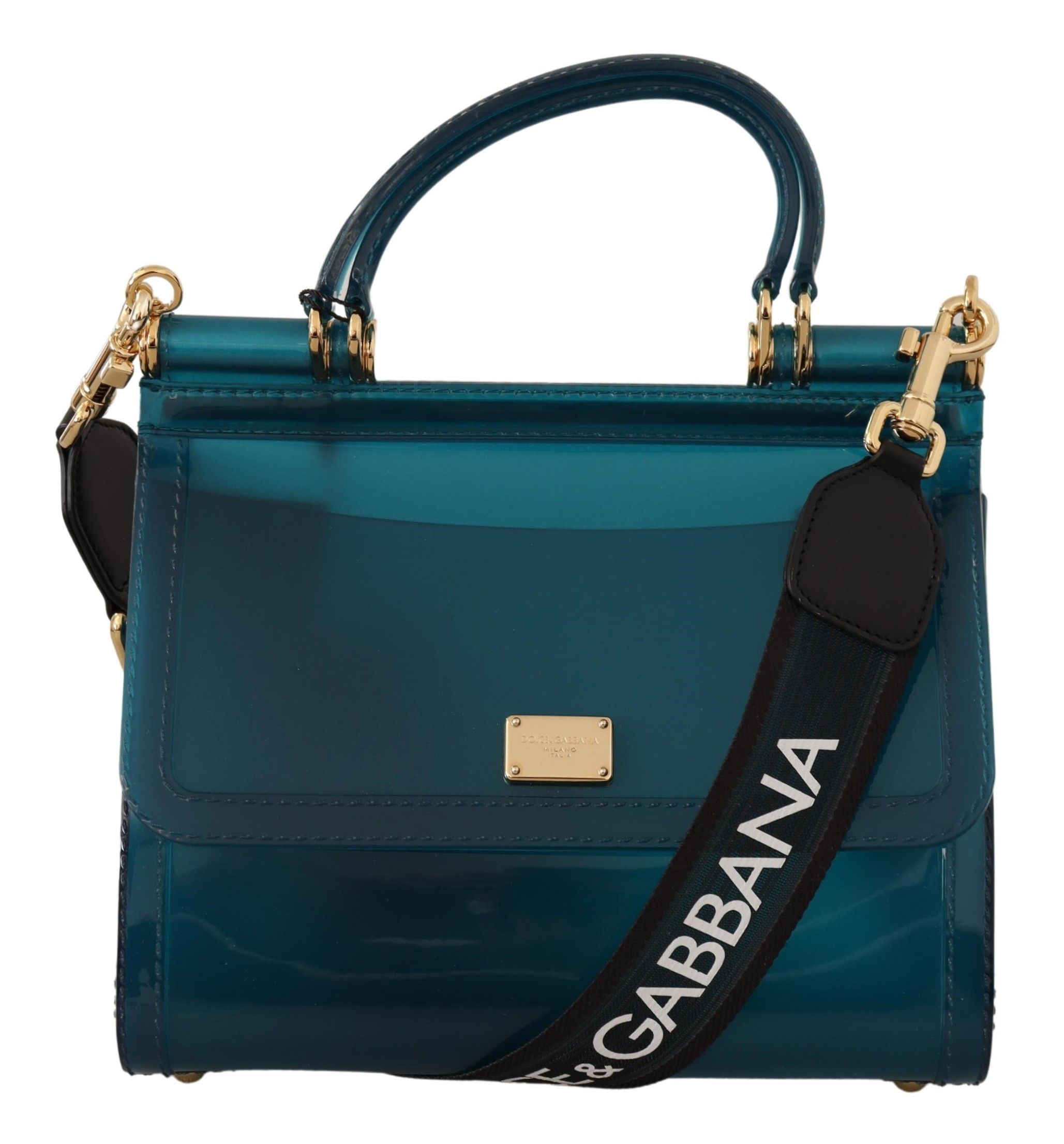 

Элегантная синяя сумка через плечо из ПВХ Sicily Dolce & Gabbana