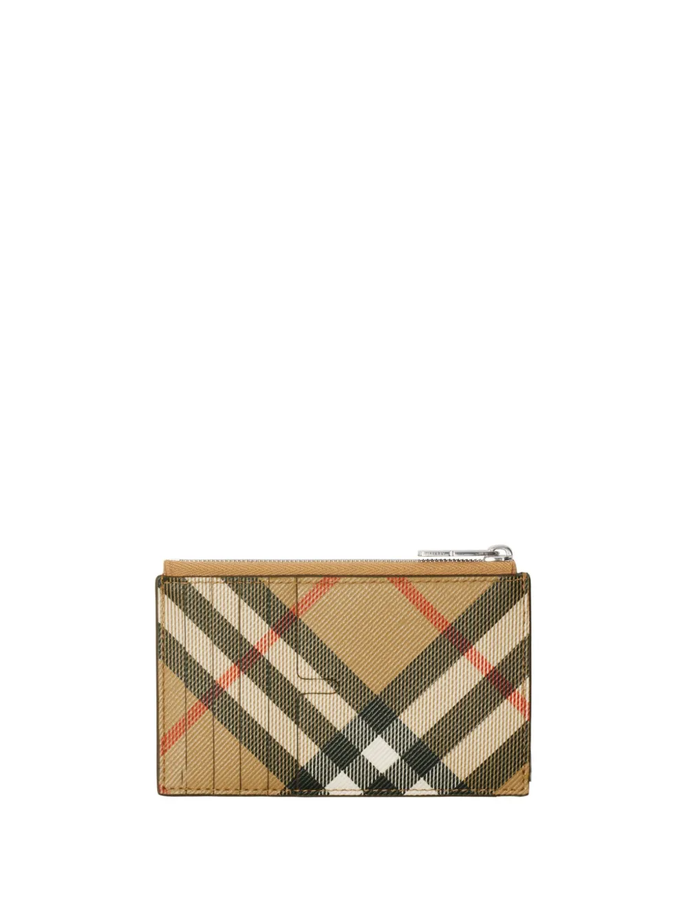 Клетчатый картхолдер на молнии Burberry, нейтральный — фото 2
