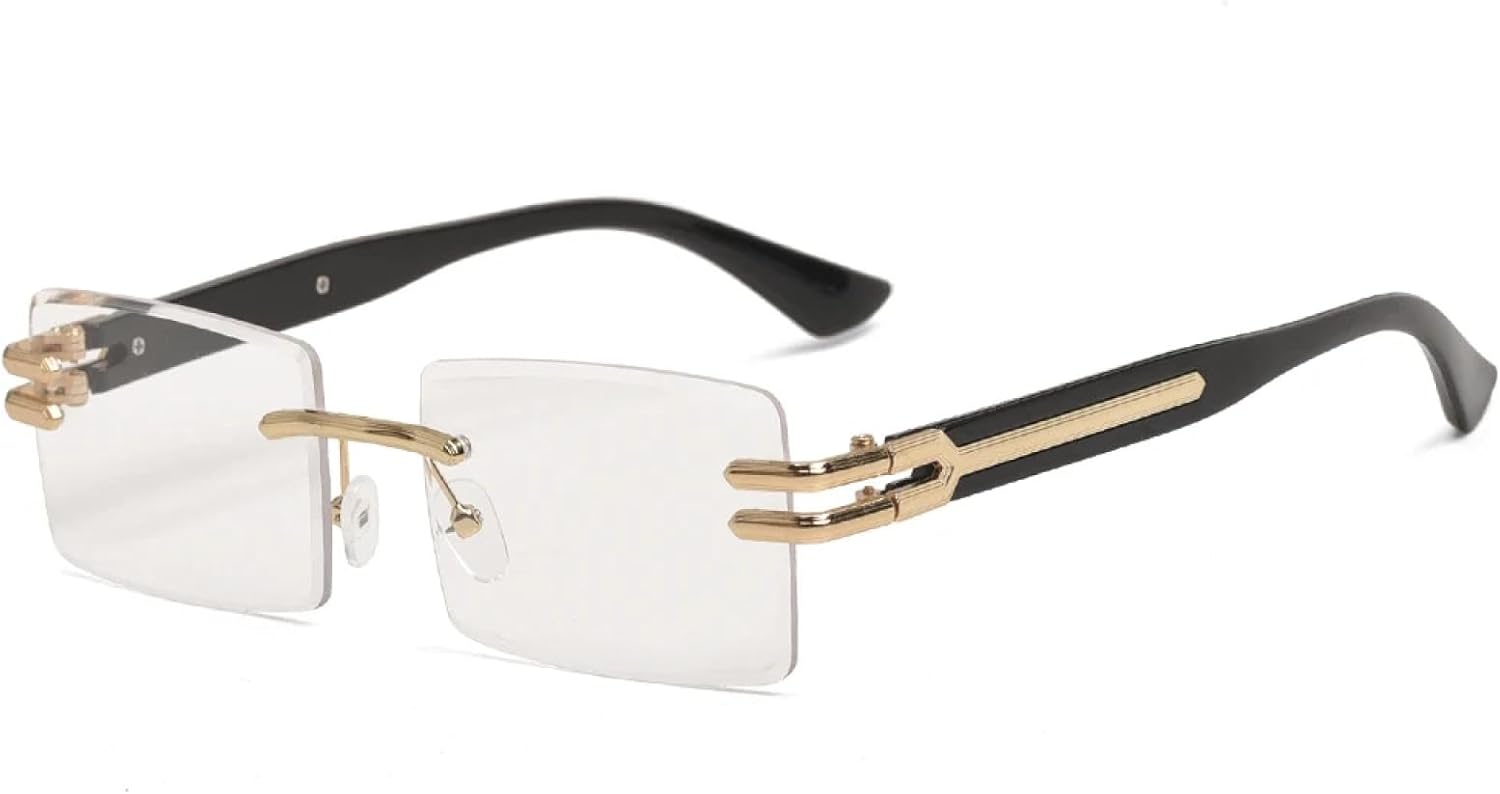 

Ретро прямоугольные черные солнцезащитные очки, роскошные металлические мужские очки для вождения, стильные женские солнцезащитные очки с градиентным декором TKKTLLT, Gold Trans Lens