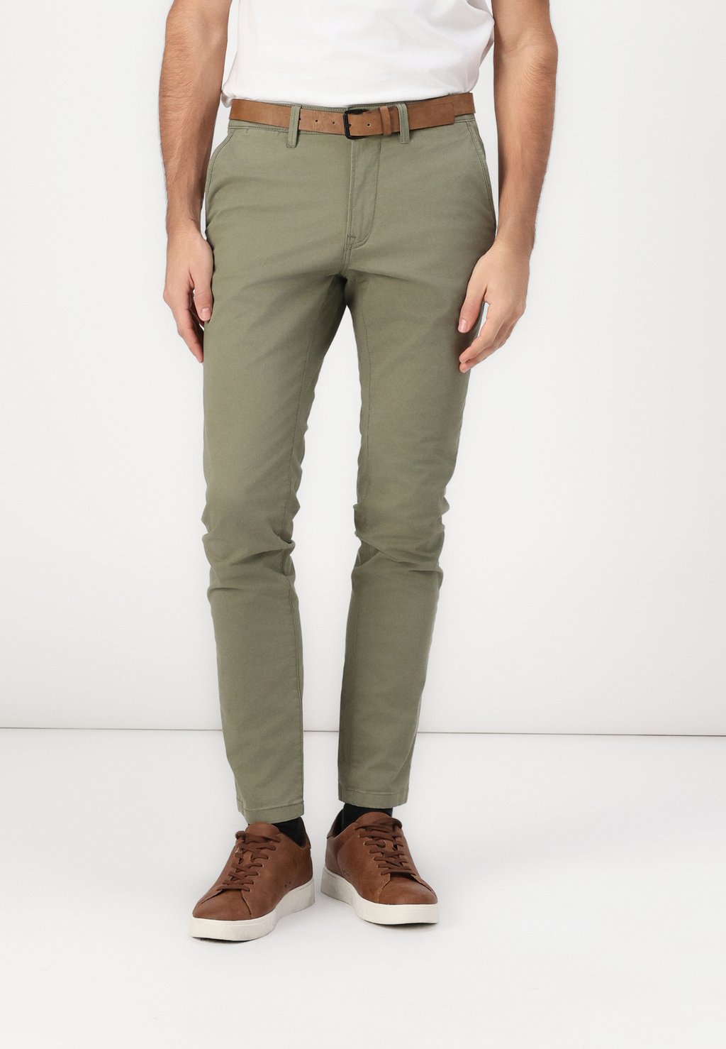

Чиносы SLIM WITH BELT TOM TAILOR DENIM, хаки
