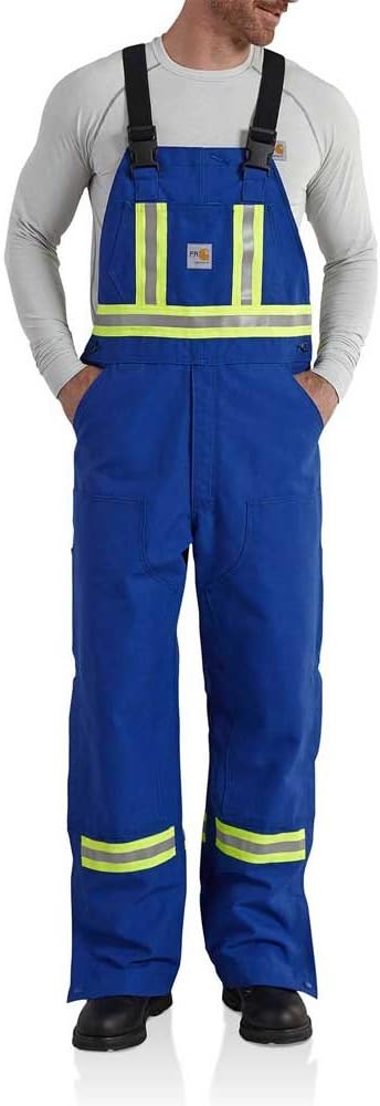 

Carhartt мужские 101703 огнестойкие полосатые комбинезоны из плотной ткани - без подкладки - 40W x 30L - Royal Blue