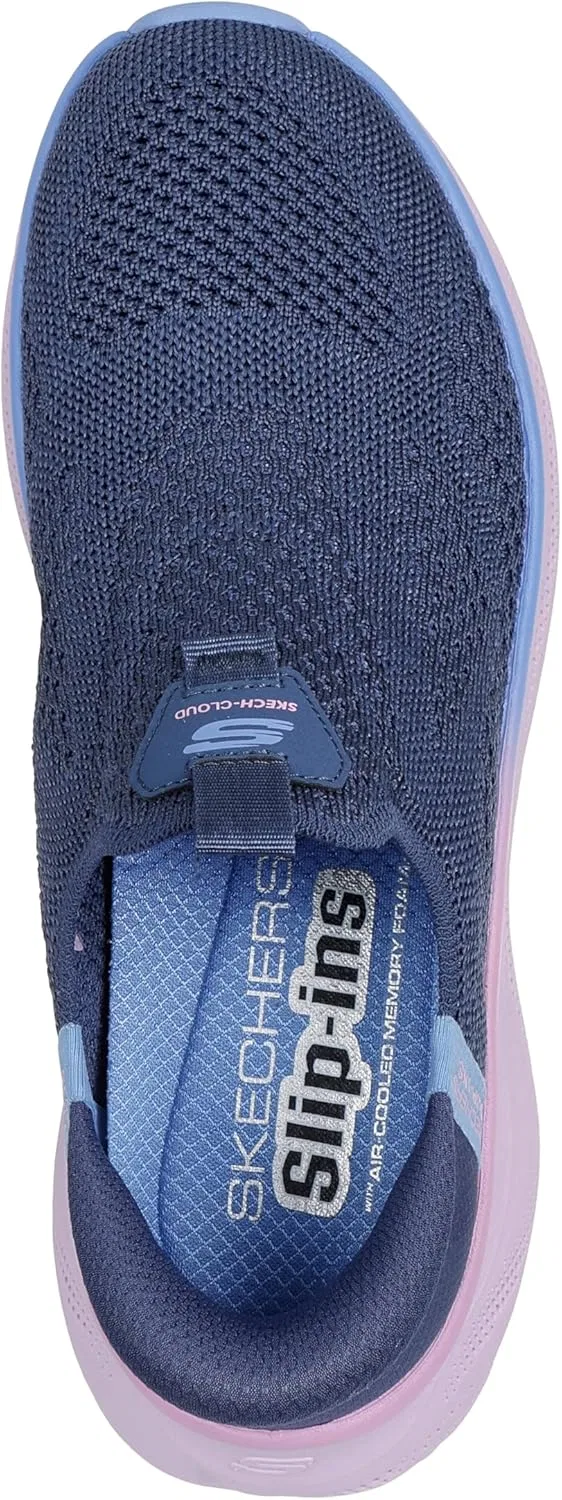 Мужские кроссовки Skechers Gowalk Arch Fit, спортивные слипоны, повседневные лоферы для походов, беговые кроссовки, темно-синий/фиолетовый — фото 2