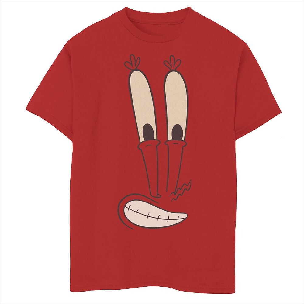 

Мальчики 8–20 лет: ГубкаБоб КвадратБрюки Футболка с рисунком Mr. Krabs Big Face Licensed Character, красный