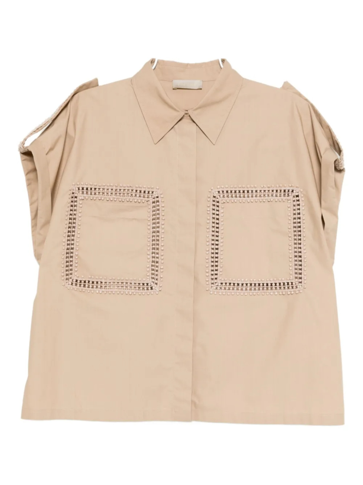 

Рубашка из поплина с отделкой Elie Saab, нейтральный