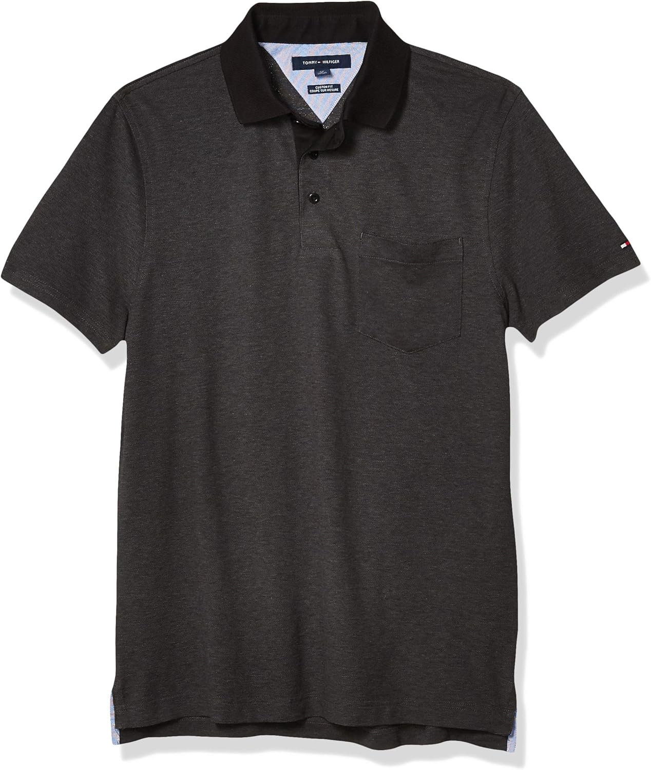 

Мужская рубашка-поло Tommy Hilfiger из переработанного хлопка, пошита по индивидуальному заказу, Jet Black/ Iron Gate, Черный, Мужская рубашка-поло Tommy Hilfiger из переработанного хлопка, пошита по индивидуальному заказу, Jet Black/ Iron Gate