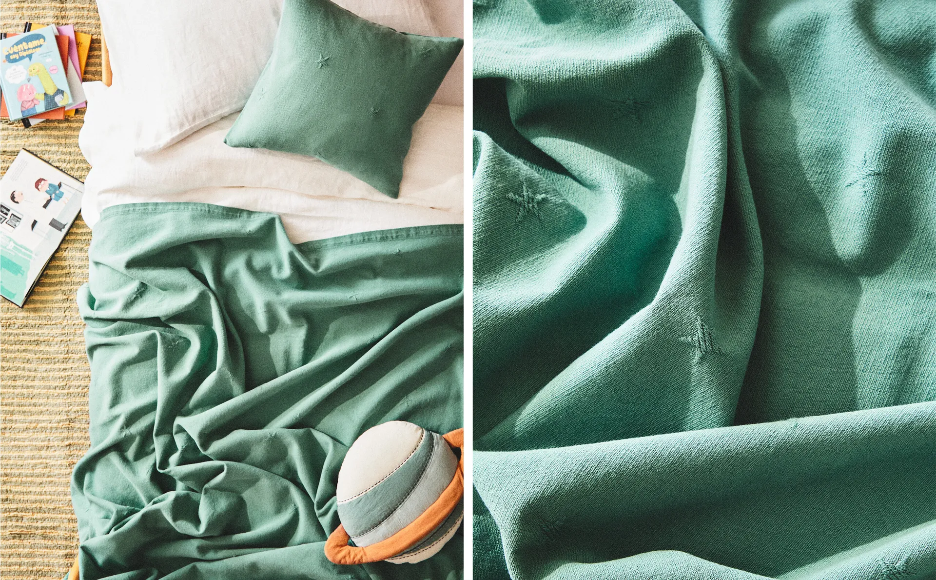

Детское звездное покрывало Zara Home, зеленый