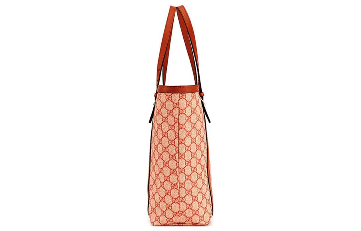 Сумка через плечо GUCCI с кожаной отделкой, оранжевая — фото 3