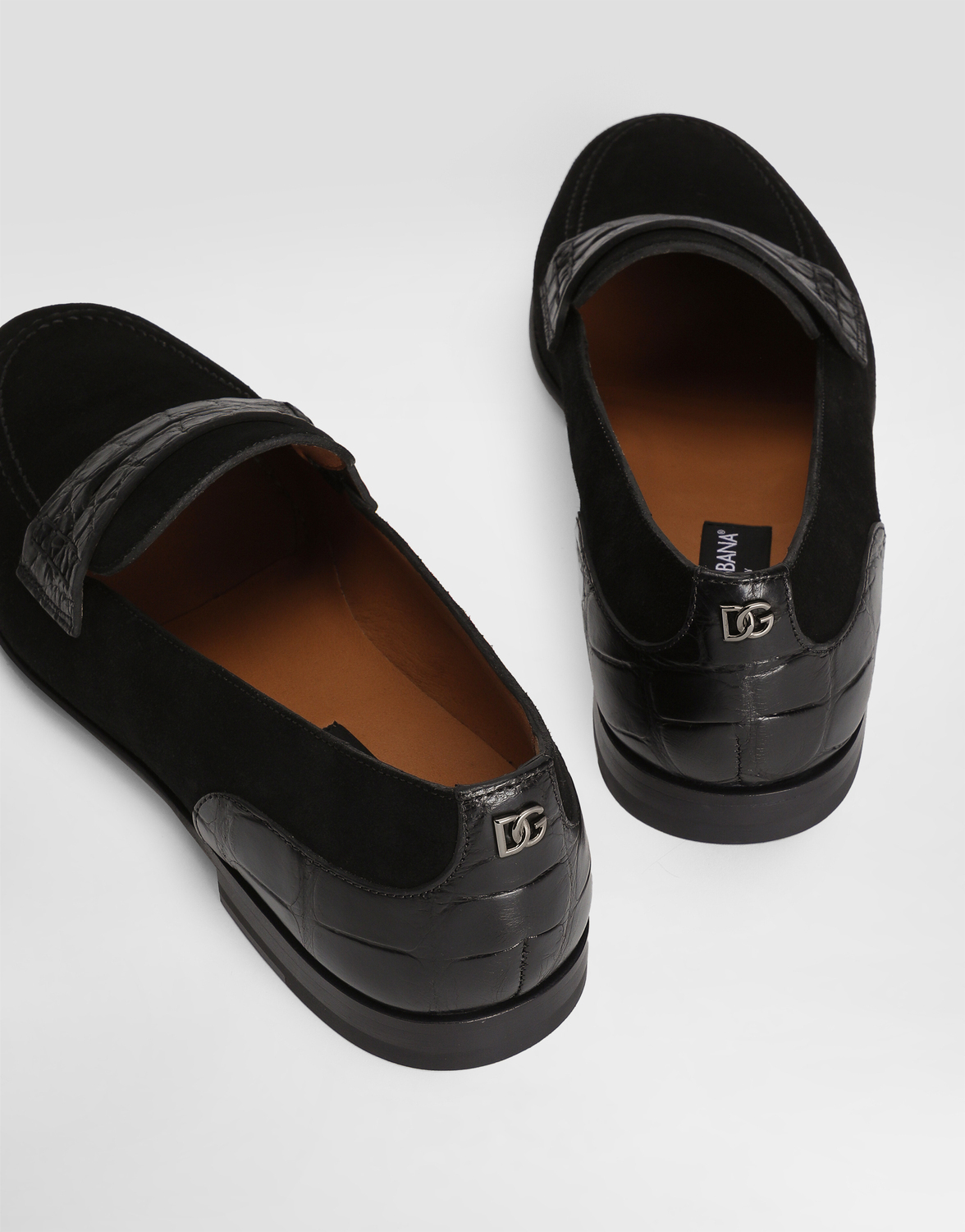 Туфли из спилка теленка и аллигатора Dolce & Gabbana, черный — фото 4