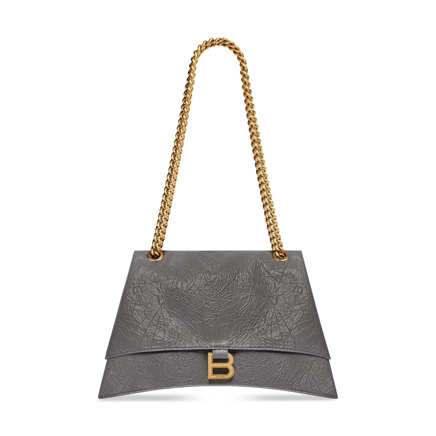 

Сумка Balenciaga среднего размера на цепочке Crush, темно-серая, Серый, Сумка Balenciaga среднего размера на цепочке Crush, темно-серая