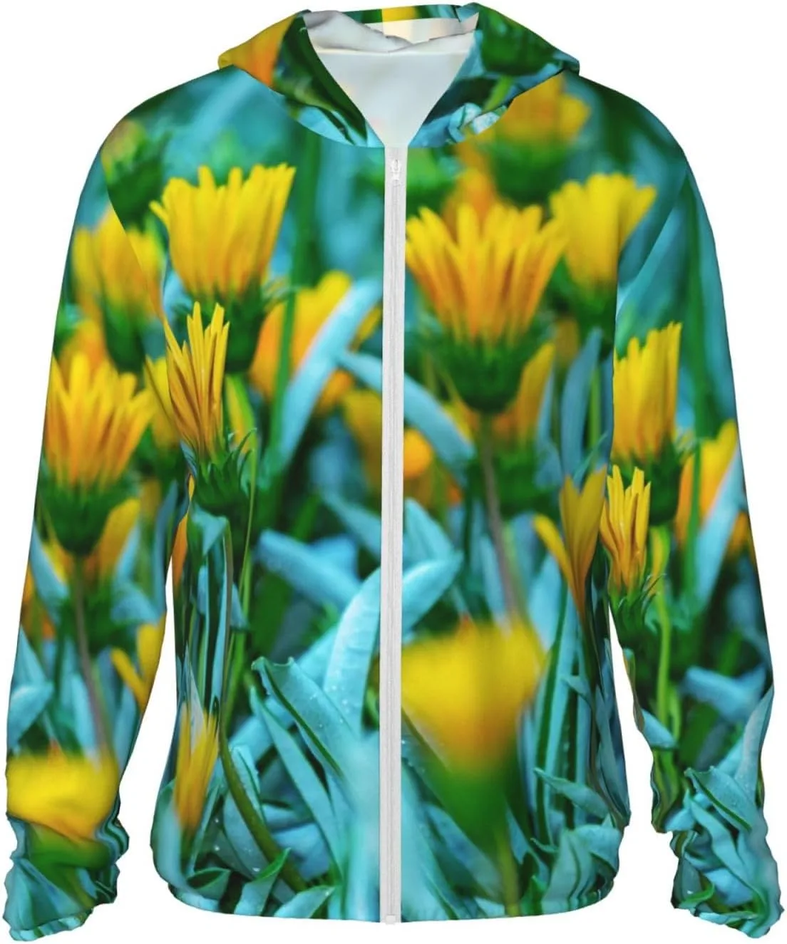 Толстовка с защитой от солнца Flower Blossom, с длинным рукавом, легкая, спортивная, на молнии