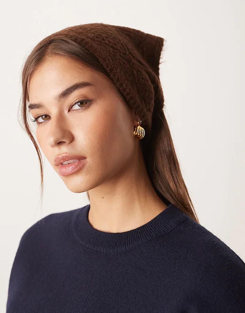 

Вязаный шарф с треугольным узором ASOS DESIGN шоколадно-коричневого цвета