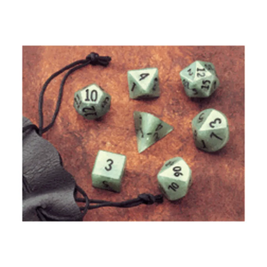 

Зеленый авантюрин (7) с мешочком, Dwarven Stones - Dice Carved From Real Stone - 12mm