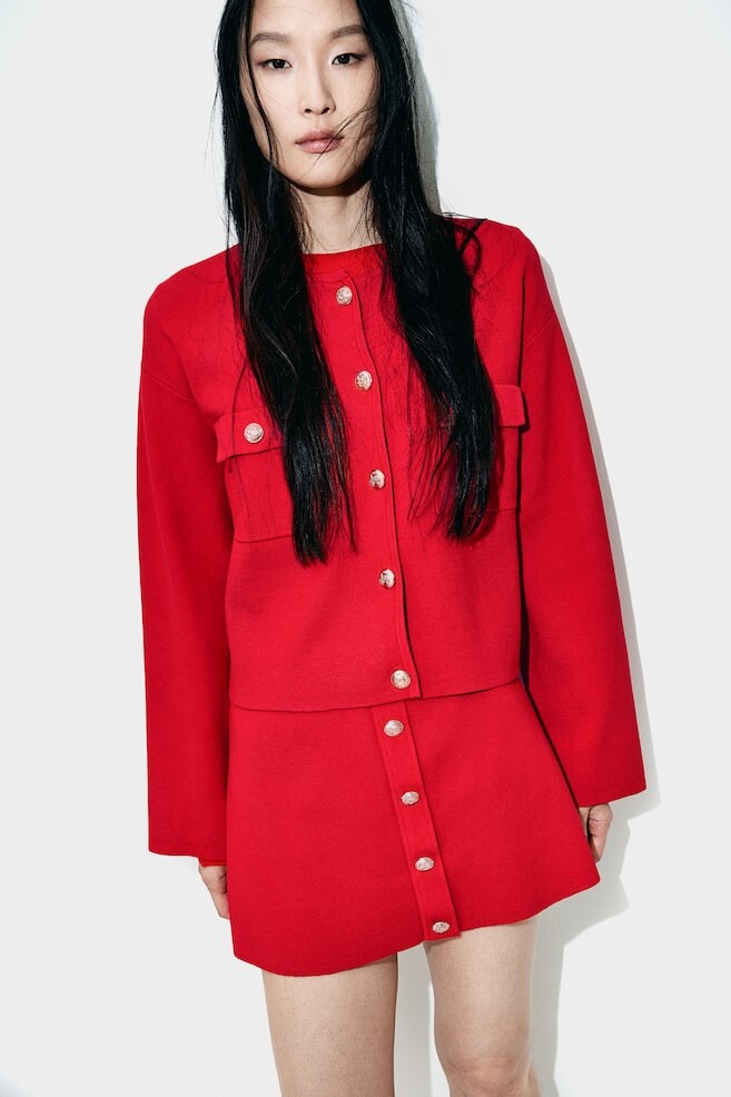 

Кардиган с карманами H&M, красный